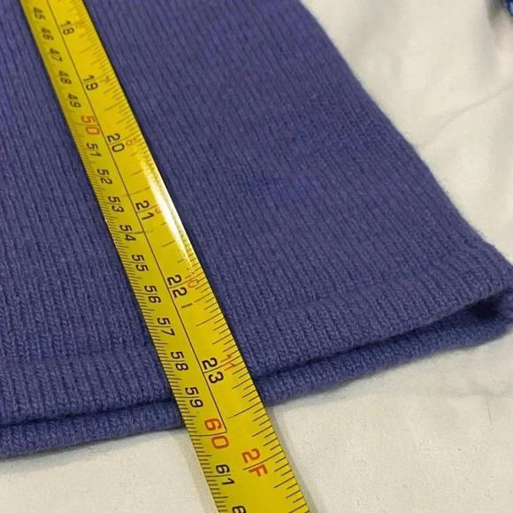 Vintage women blue-violet preppy wool pullover long  sleeves knit casual sweater - Picture 9 of 9